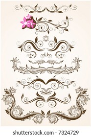 Abstract pattern for design. Floral retro elements for background.