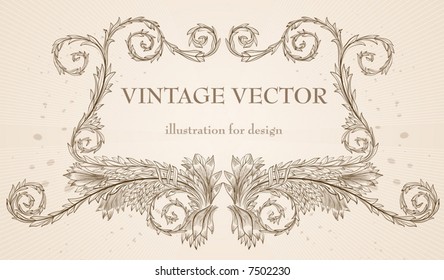 Abstract pattern for design. Floral retro elements for background.