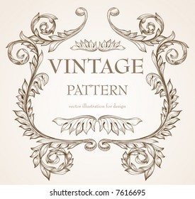 Abstract pattern for design. Floral retro elements for background.