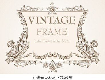 Abstract pattern for design. Floral retro elements for background.
