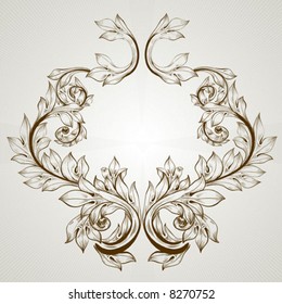 Abstract pattern for design. Floral retro elements for background.