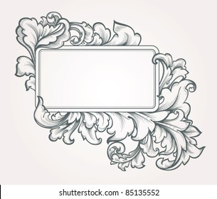 Abstract pattern for design.  Floral retro elements for background.