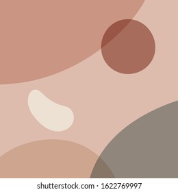 Abstract pattern design in minimalistic style. Elegant texture of pastel color shapes with shadow. Hand-drawn vector illustration.