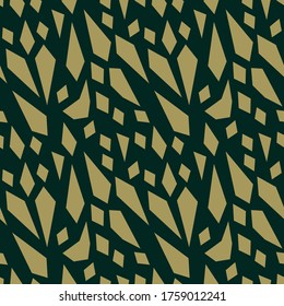Abstract pattern design olive green inspired in sharp fragments. Vector pattern for branding and fashion