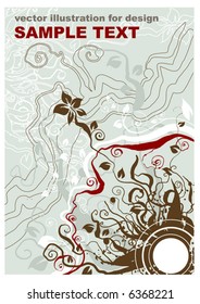 Abstract pattern for design. Retro floral ornament for background. Part 1.