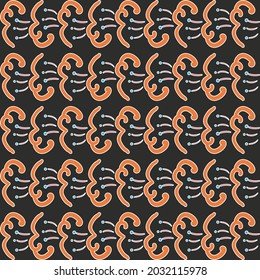 Abstract pattern design template, with ornament motif in line art concept