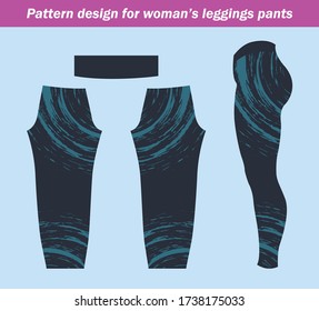 Abstract pattern design for woman's leggings pants gym fashion