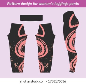 Abstract pattern design for woman's leggings pants gym fashion