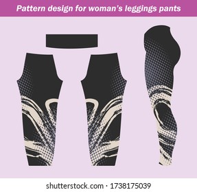 Diseño de patrones abstractos para los pantalones de las piernas de las mujeres moda en gimnasia