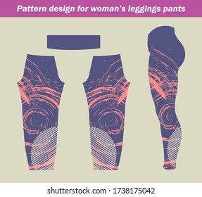 Abstract pattern design for woman's leggings pants gym fashion