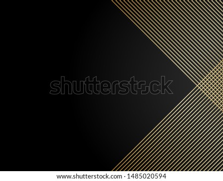 Abstract pattern diagonal gold line vector. Design stripe gold on black background. Design print for wallpaper, textile, fabric, background.