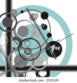 Abstract pattern with different colors over white background