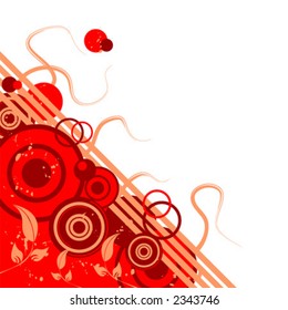 Abstract pattern with different colors over white background