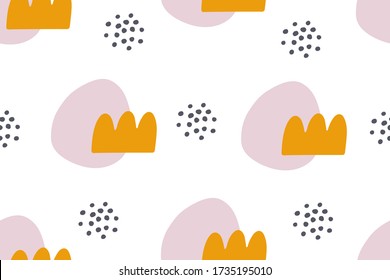 Abstract pattern with different shapes and forms. Seamless vector background