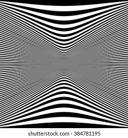 Abstract pattern with distorted lines. Monochrome geometric illustration.