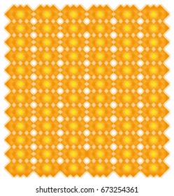 Abstract pattern done with squares. Composition kept in orange and yellow colors. Complex artwork done with many shapes.