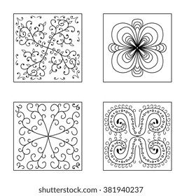 Abstract pattern doodle  or henna style. Decorative element. 