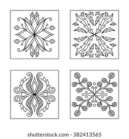 Abstract pattern doodle  or henna style. Decorative element. 