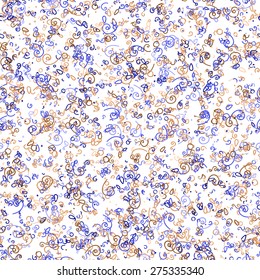 Abstract pattern with doodle and swirl, seamless background vector