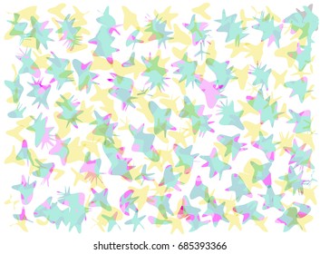 Abstract pattern of dots: crimson, mint, yellow