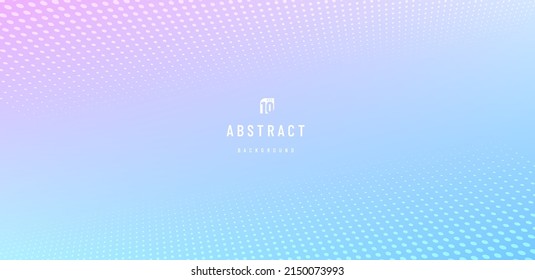Abstract pattern dots halftone perspective soft gradient pink   blue hologram color background  Simple flat pastel design and copy space  Minimal   modern banner design  Vector illustration