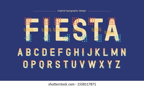 Abstract Pattern Dots Uppercase Waves Typography Design Artistic Font