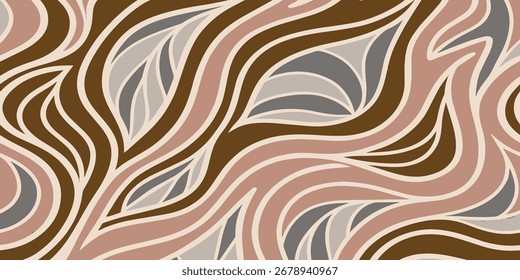 Padrão abstrato com tons terrosos e linhas fluindo