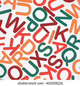 Abstract pattern Education background: multicolor Letters ?n White, EPS 10, vector illustration