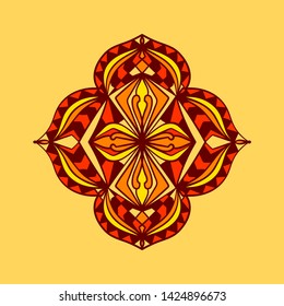 Abstract pattern element for decoration. Decorative bright ornament. 