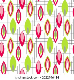 Abstract pattern with elongated ovals. Bright print for use in textiles, covers and prints, packaging, leaflets and flyers, shops. Vector illustration isolated on white background.