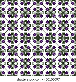 abstract pattern with embroidery ornament. sample for embroidery. vector illustration. for design, textile