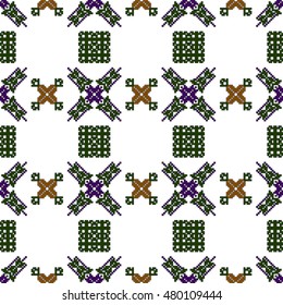abstract pattern with embroidery ornament. sample for embroidery. vector illustration. for design, textile