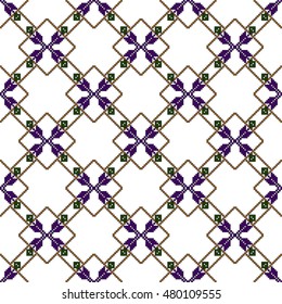abstract pattern with embroidery ornament. sample for embroidery. vector illustration. for design, textile