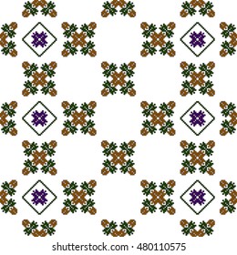 abstract pattern with embroidery ornament. sample for embroidery. vector illustration. for design, textile