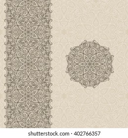 Abstract pattern, ethnic ornament, seamless background. Vector illustration