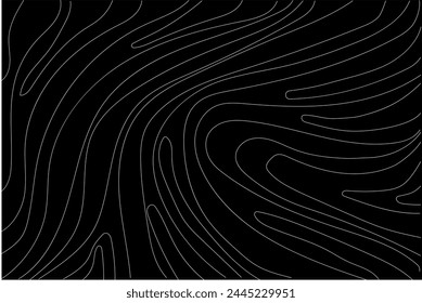 Patrón Abstractas. Adorno de fantasía de líneas curvas. Ornamento blanco sobre fondo negro Diseño de fondo de volante, fondo de publicidad, tela, ropa