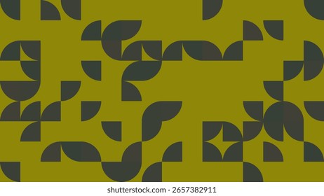 abstract pattern features curved shapes in earthy green and dark tones, creating a stylish and modern visual design ideal for various creative projects.