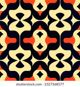 Abstract pattern featuring captivating shades of orange and black, forming a seamless design inspired by the intricate Sierpinski gasket fractal.
