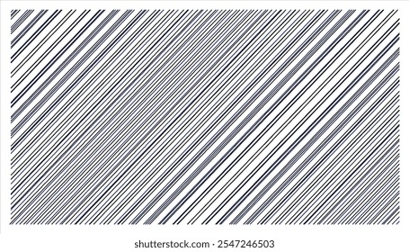 Abstract pattern featuring diagonal blue and black lines on a white background creating a minimalistic geometric design. Texture for poster, banner, sites, business cards, cover, postcard, design.