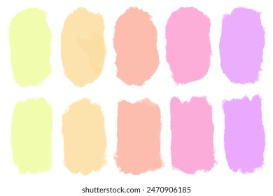 Abstract pattern featuring pastel colored brush strokes in soft hues of yellow, peach, pink, and purple on a white background.