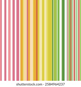 An abstract pattern featuring a series of vertical stripes in various colors including pink, yellow, green, and red. The stripes vary in width and create a vibrant and playful visual effect.
