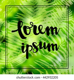 Abstract pattern of fern leaves. Blurred vector background