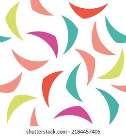 Abstract pattern with figures. Seamless background with creative repeating print for textiles. Texture design with geometric shapes, figures.Color flat graphic illustration for fabric.