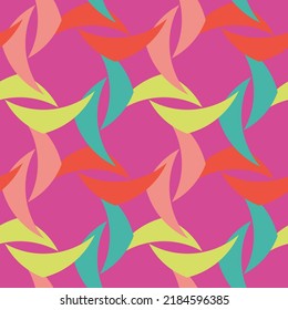 Abstract pattern with figures. Seamless background with creative repeating print for textiles. Texture design with geometric shapes, figures.Color flat graphic illustration for fabric.