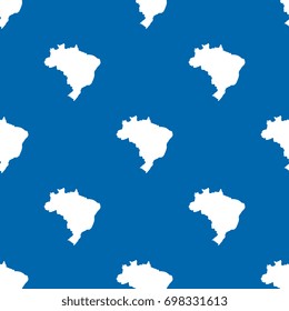 abstract pattern filled with maps of brazil. white silhouettes on blue background