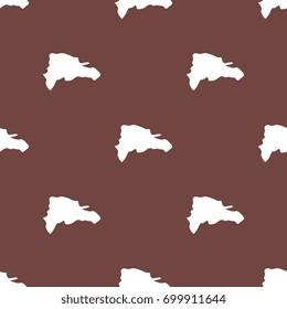 abstract pattern filled with maps of dominican republic. white silhouettes on brown background