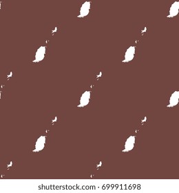 abstract pattern filled with maps of grenada. white silhouettes on brown background
