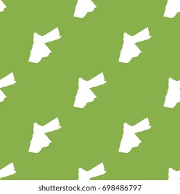 abstract pattern filled with maps of jordan. white silhouettes on green background