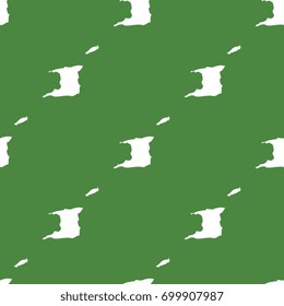 abstract pattern filled with maps of trinidad and tobago. white silhouettes on green background