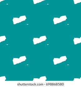 abstract pattern filled with maps of yemen. white silhouettes on green background